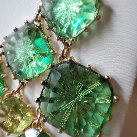 Green Yellow Starburst Atomic 1960s Lucite Plastic Vintage Necklace Reproduction - Picture 8 of 12